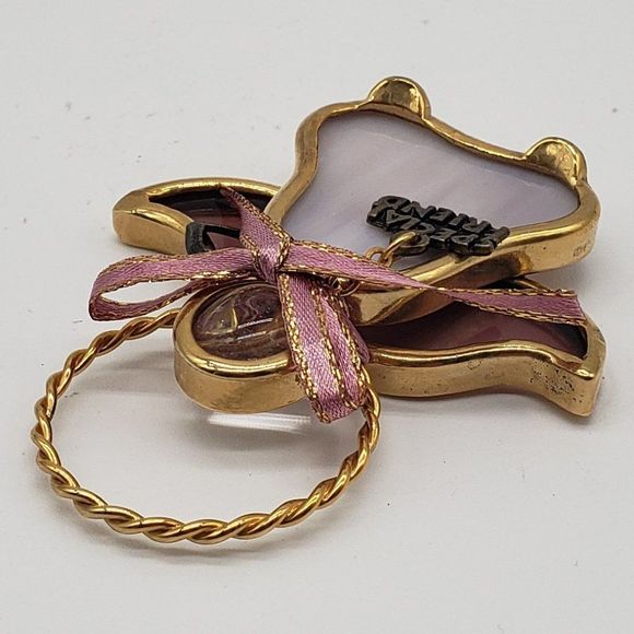 𝅺Stained Glass Pink White Clear Gold Special Friend Angel Ornament - Picture 9 of 12